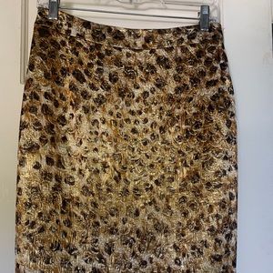 J Crew gold patterned Pencil Skirt